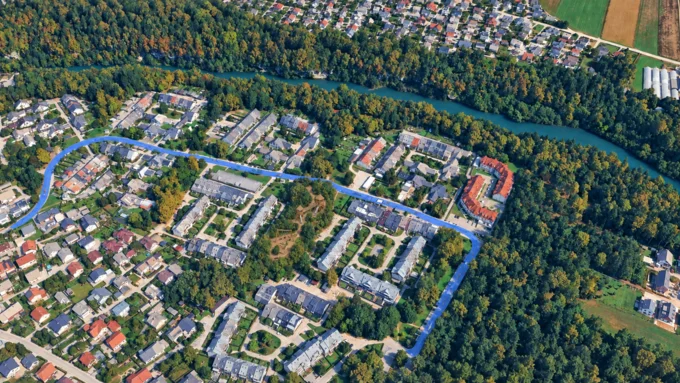 Pločnik in gozdno igrišče Drulovka